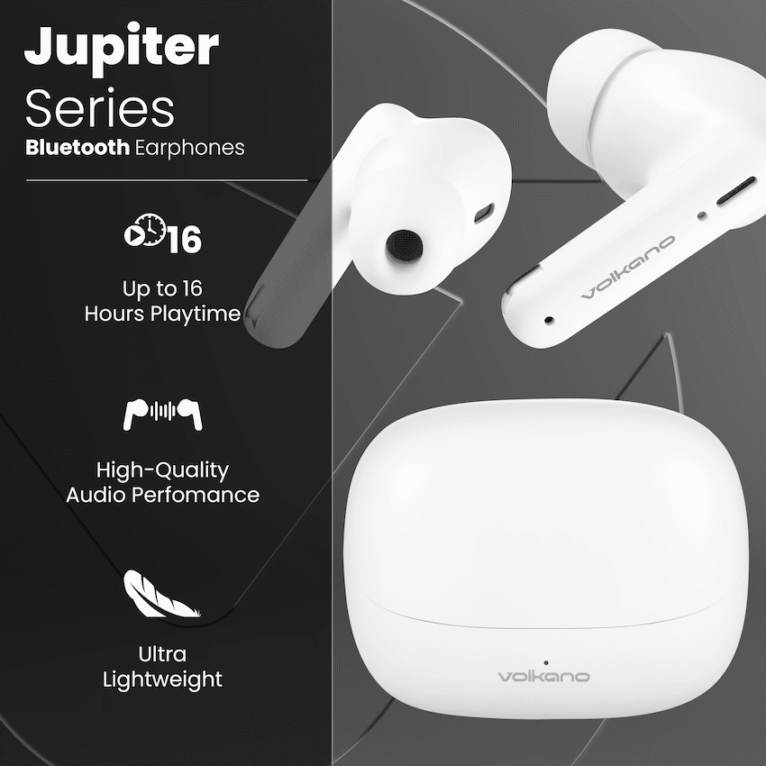 Volkano Jupiter Series TWS Earphones - White | VK-1158-WT