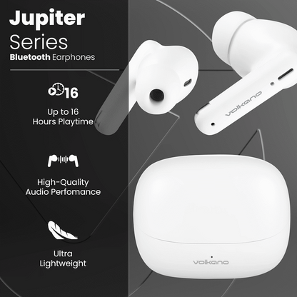 Volkano Jupiter Series TWS Earphones - White | VK-1158-WT