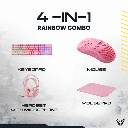 VX Gaming Freya Pink 4 -in-1 Rainbow Combo | VX-233-PK