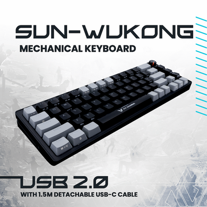 VX Gaming Sun-Wukong RGB Hot Swappable Mechanical Keyboard | VX-232-BKGY