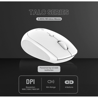 Volkano Talc Wireless Mouse - White | VK-20197-WT