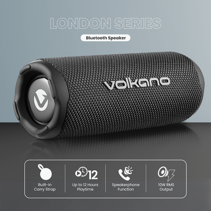 Volkano London Series Bluetooth Speaker - Black | VK-3145-BK