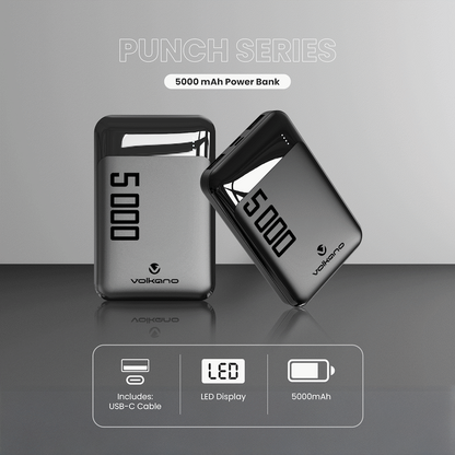 Volkano Punch Series 5000mah Power Bank | VK-9020-BK