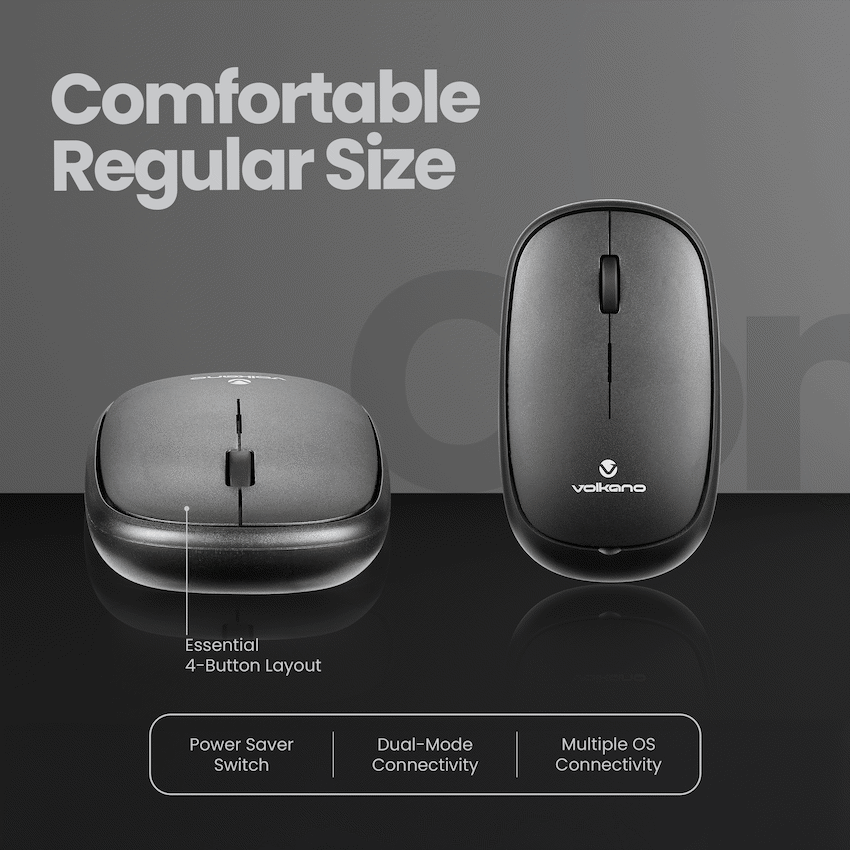 Volkano Coral series Bluetooth Wireless Mouse - Black | VK-20303-BK