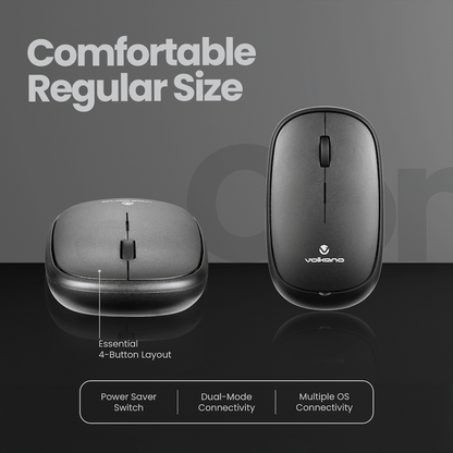 Volkano Coral series Bluetooth Wireless Mouse - Black | VK-20303-BK