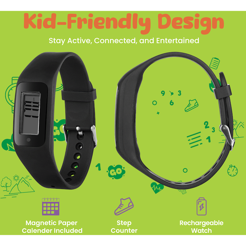 Volkano Step Up Series Activity Watch - Black | VK-5019-BK