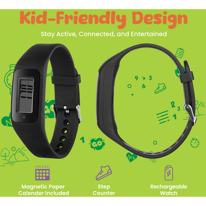 Volkano Step Up Series Activity Watch - Black | VK-5019-BK