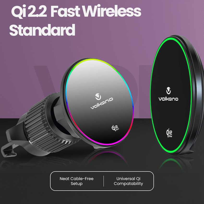 Volkano Volt Series Qi2.2 Magnetic Car Vent Phone Holder - Black | VK-8204-BK