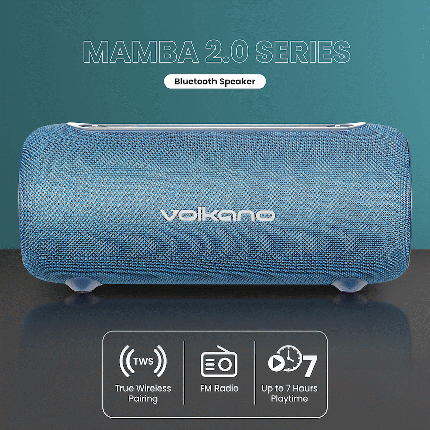 Volkano Mamba 2.0 Series Bluetooth Speaker - Blue | VK-3137-BL