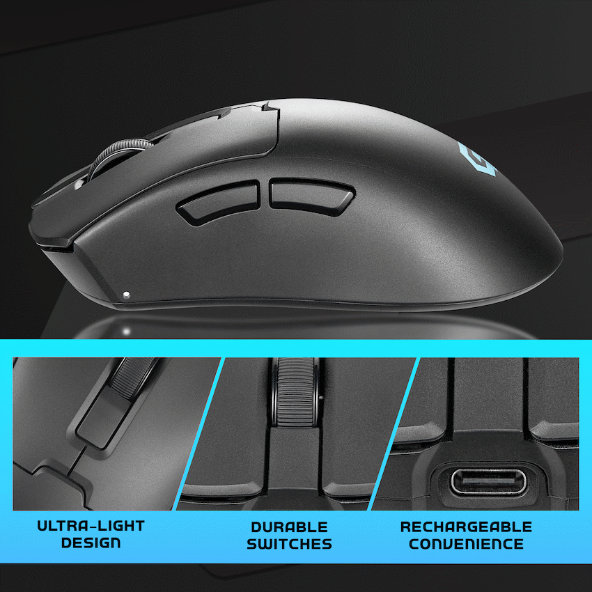 Volkano gaming Arc Ultra-Lightweight Rechargeable Gaming Mouse | VG-201-BK