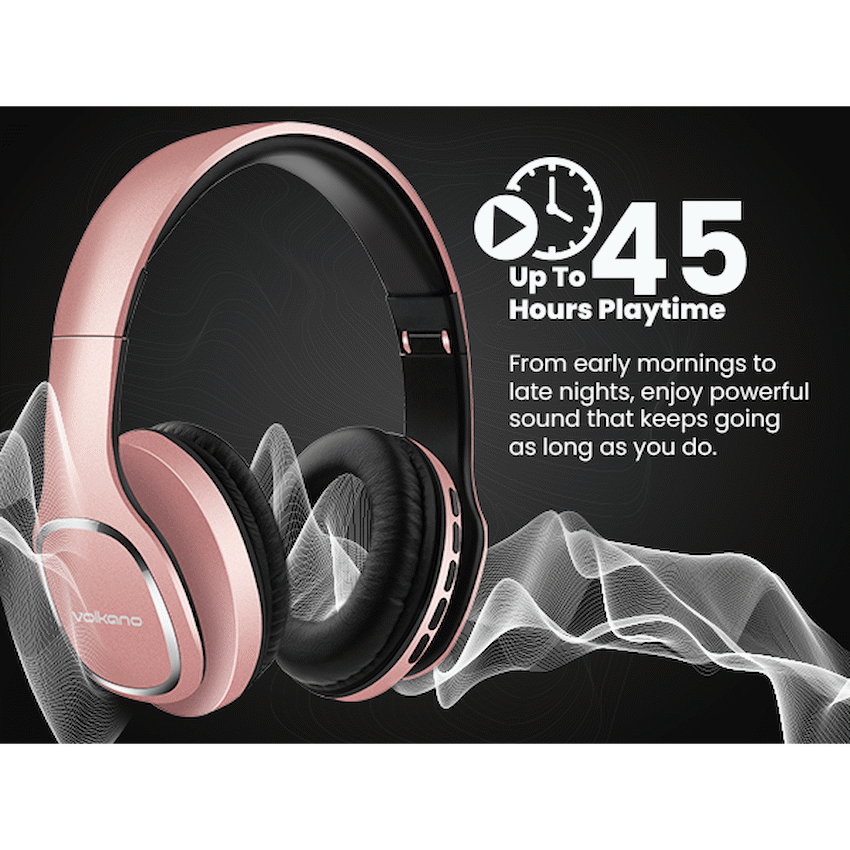 Volkano Phonic Series Bluetooth Full-Size Headphones - Rose Gold | VK-2002-GD