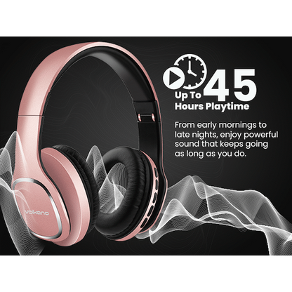 Volkano Phonic Series Bluetooth Full-Size Headphones - Rose Gold | VK-2002-GD