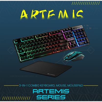 VX Gaming Artemis series 3-in-1 Combo KB, Mouse, Mousepad | VX-144-BK[V2]
