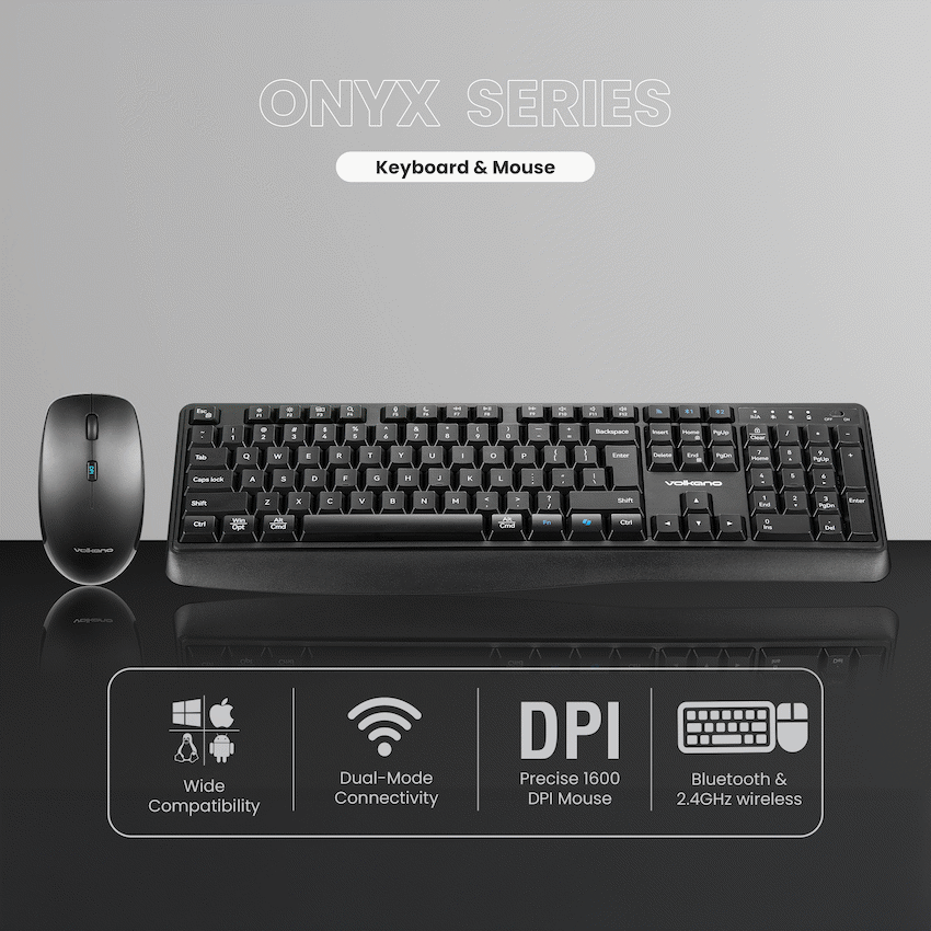 Volkano Onyx Keyboard and Mouse Combo With Dual mode BT | VK-20306-BK