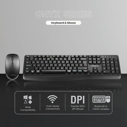 Volkano Onyx Keyboard and Mouse Combo With Dual mode BT | VK-20306-BK