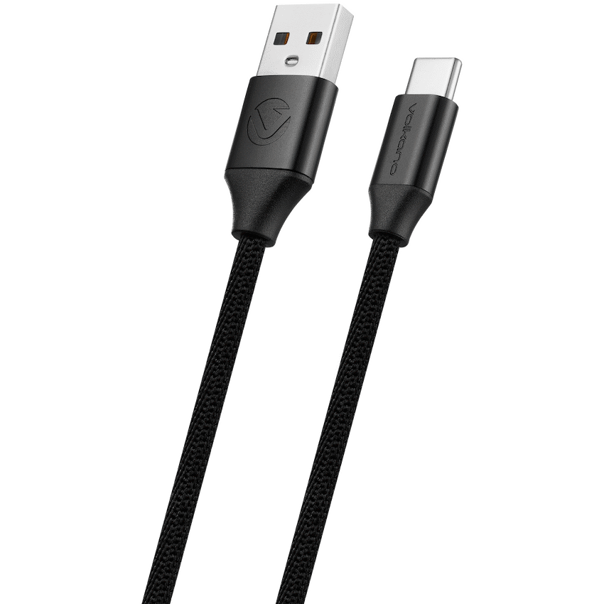 Volkano Weave Series Braided USB A to Type-C Cable 1.2m 60w - Black | VK-20110-BK