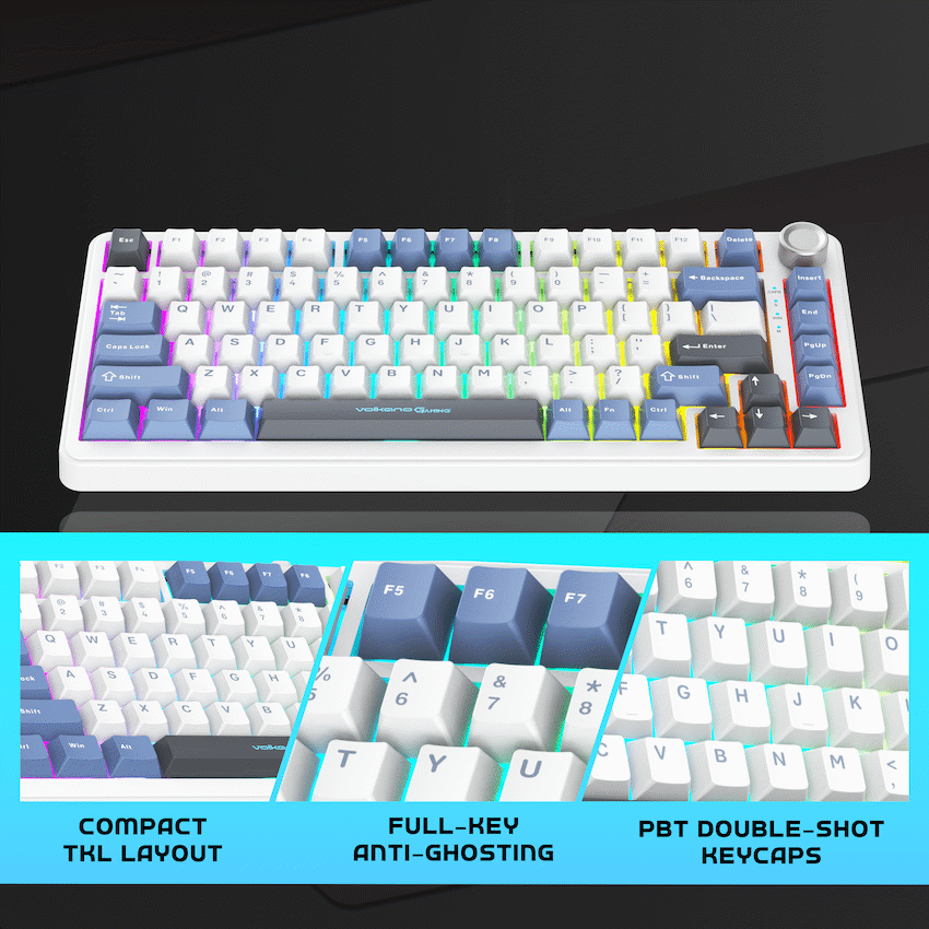 Volkano Gaming Phantom X2  TKL Mechanical Tri-Mode Wireless Keyboard | VG-209-BK
