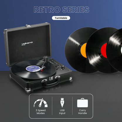 Volkano Retro Series Turntable | VK-3160-BK