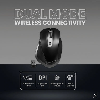 VolkanoX Amber series BT Tri-Mode Rechargeable Mouse | VKX-20085-BK
