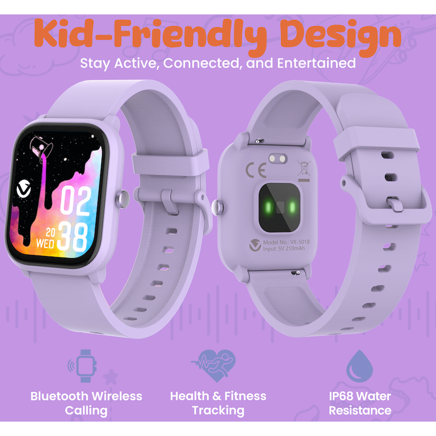Volkano Vivo Series Kids Smart Watch - Lilac Purple | VK-5018-PR