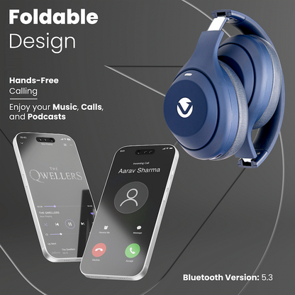 Volkano SoundSweeper Series Active Noise Cancelling bluetooth Headphones - Blue | VK-2027-BL