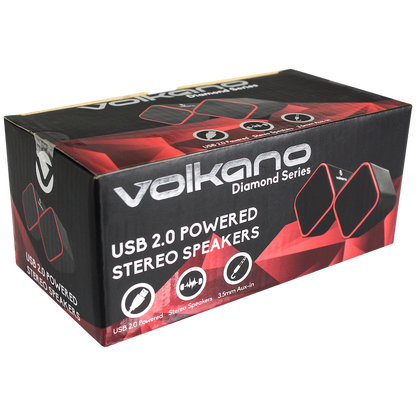 Volkano Diamond Series USB Speaker - Red | VB-702-RED