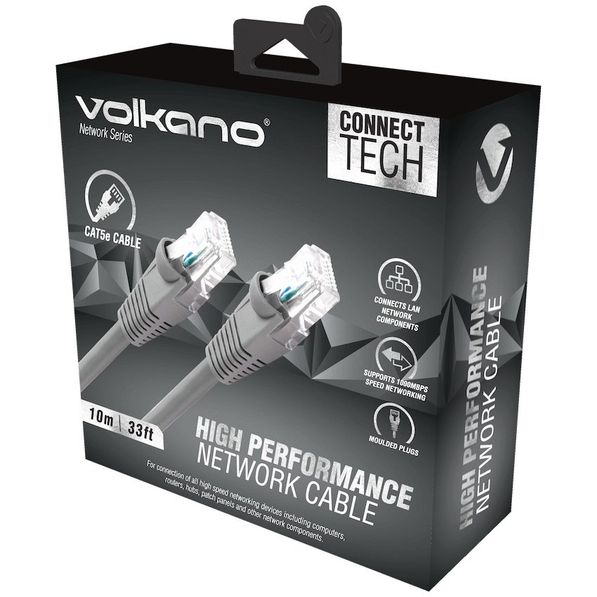 Volkano Network Series RJ-45 Network Cable - CAT5 - 10m | VK-20178-GR