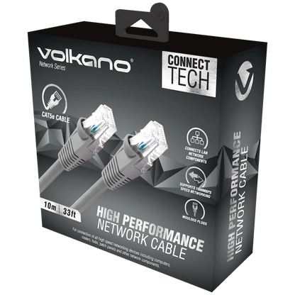 Volkano Network Series RJ-45 Network Cable - CAT5 - 10m | VK-20178-GR