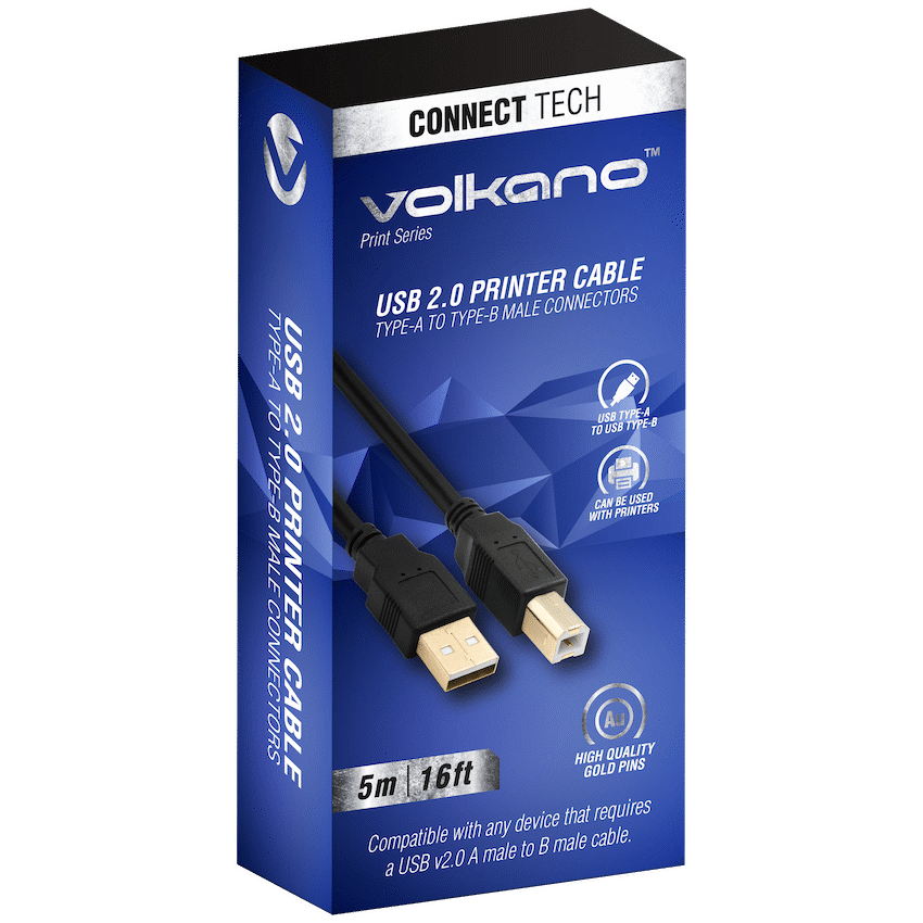 Volkano Print Series USB Printer Cable 5m | VK-20162-BK
