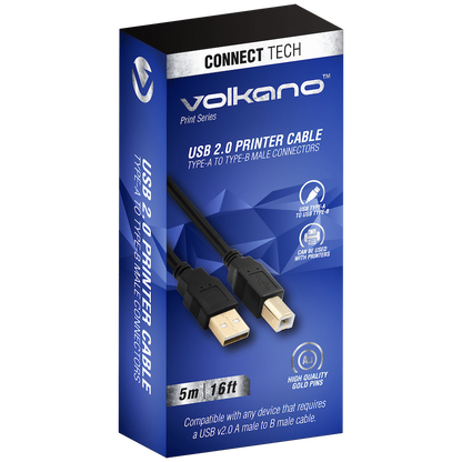 Volkano Print Series USB Printer Cable 5m | VK-20162-BK