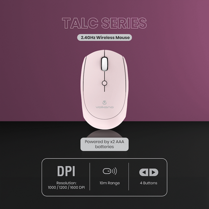 Volkano Talc Wireless Mouse - Pink | VK-20197-PK