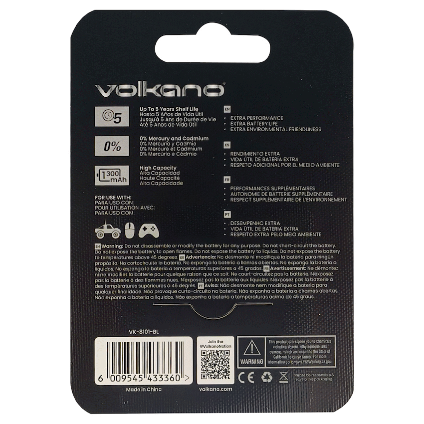 Volkano Extra series Alkaline Batteries AAA pack of 4 | VK-8101-BL
