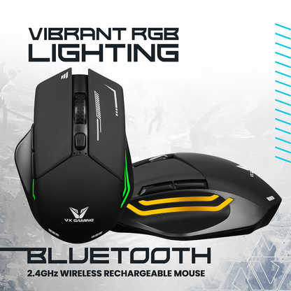 VX Gaming Kratos Series Wireless Rechargeable RGB Gaming Mouse | VX-207-BK