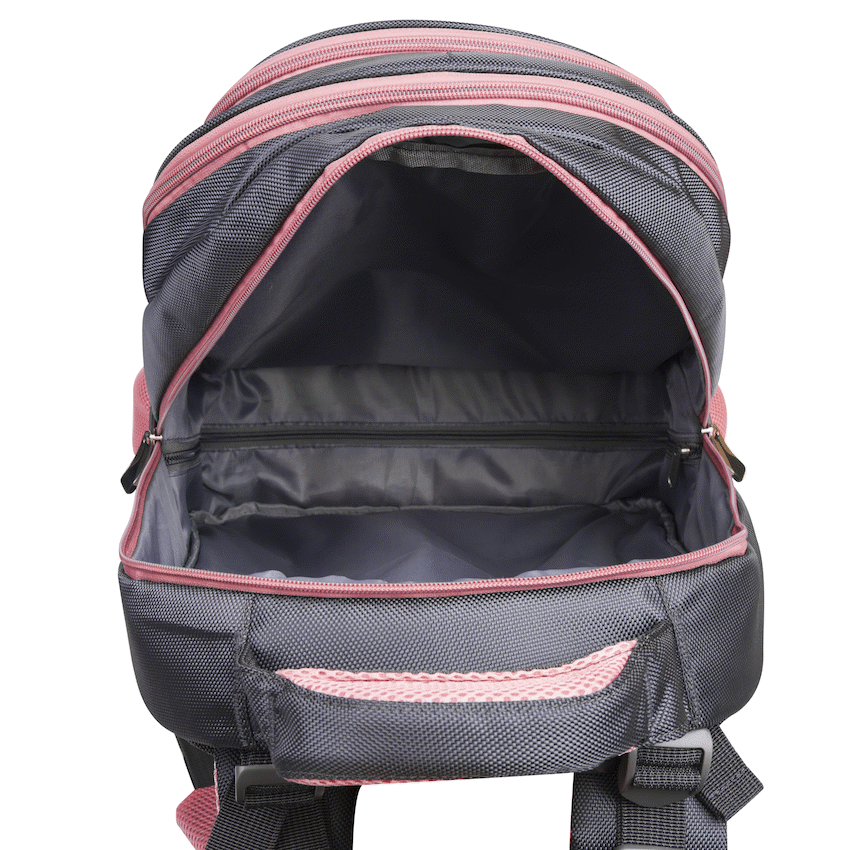 Volkano Orthopaedic Backpack 27L - Dark Grey/Pink | VK-7093-DGRPK