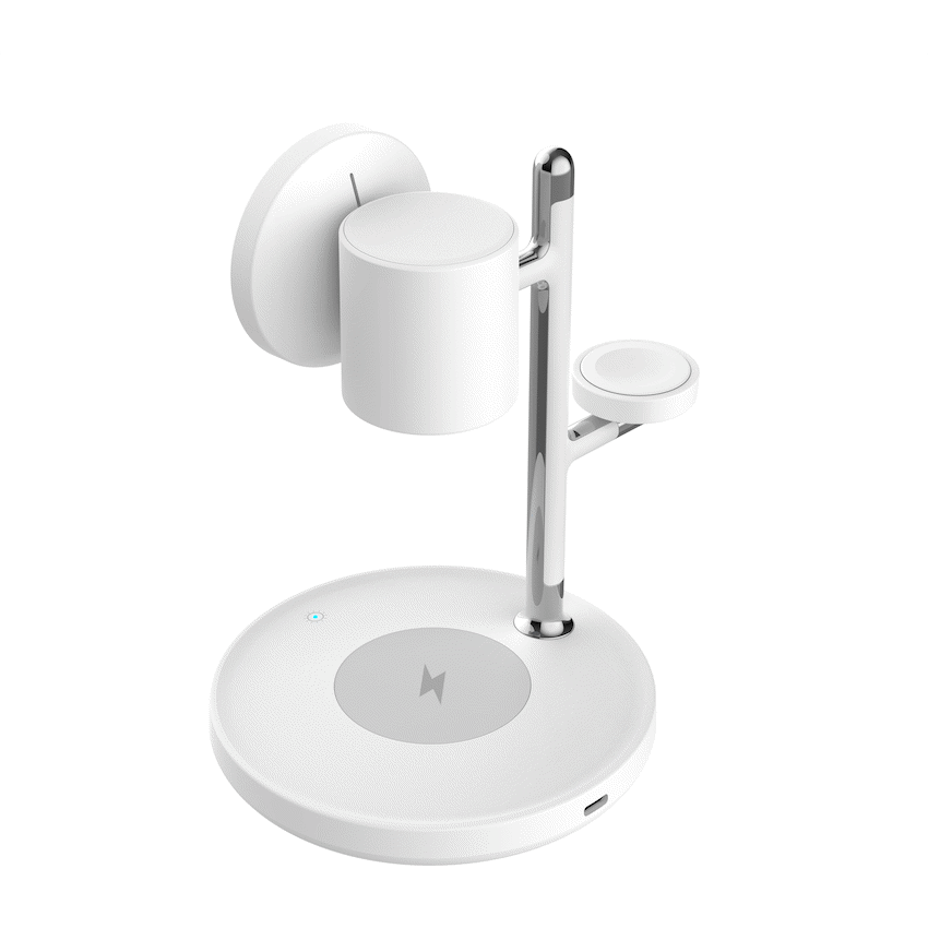 Volkano Lumen Series 3-in-1 Magnetic 25W Qi2.2 Wireless Charging Station - White | VK-8404-WT