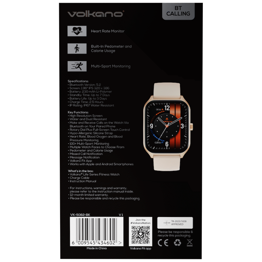 Volkano Life Series Smart Watches - Gold | VK-5082-GD