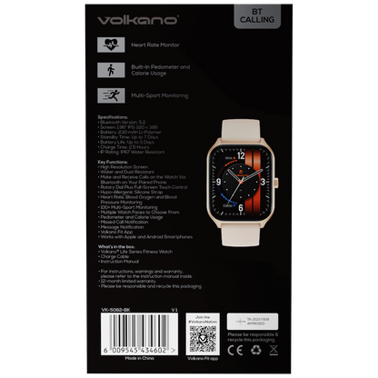 Volkano Life Series Smart Watches - Gold | VK-5082-GD