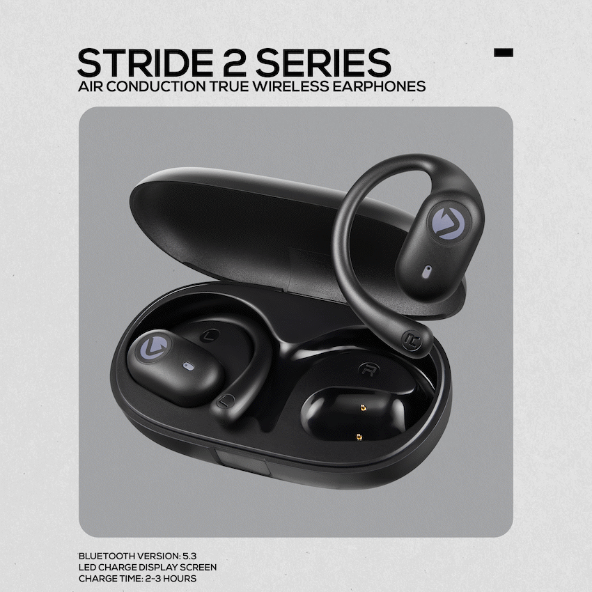 Volkano Stride 2 Air Conduction True Wireless Earphones - Black | VK-1148-BK[V2]