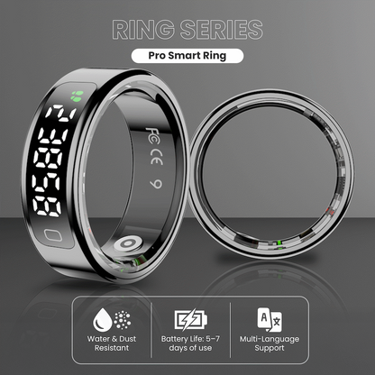 Volkano Ring Series Ring Pro Smart Ring with Charging Case - 18.2mm | VK-5099-M-BK