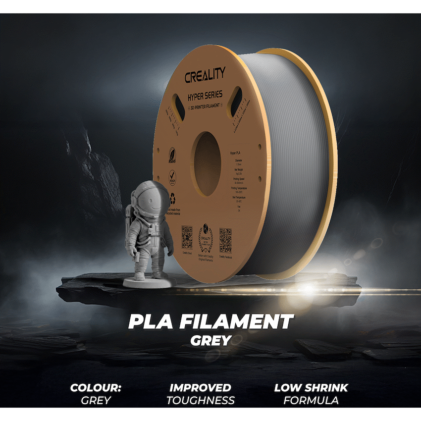 Creality 1.75mm Hyper Series PLA High-Speed Filament - Grey 1Kg | 3301010340