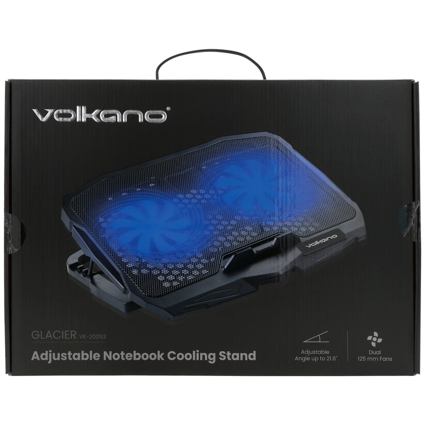 Volkano Glacier Series Upright Notebook Cooling Stand with Dual Fans | VK-20053-BK[V2]