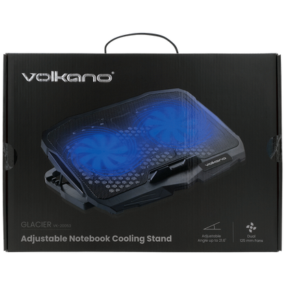 Volkano Glacier Series Upright Notebook Cooling Stand with Dual Fans | VK-20053-BK[V2]