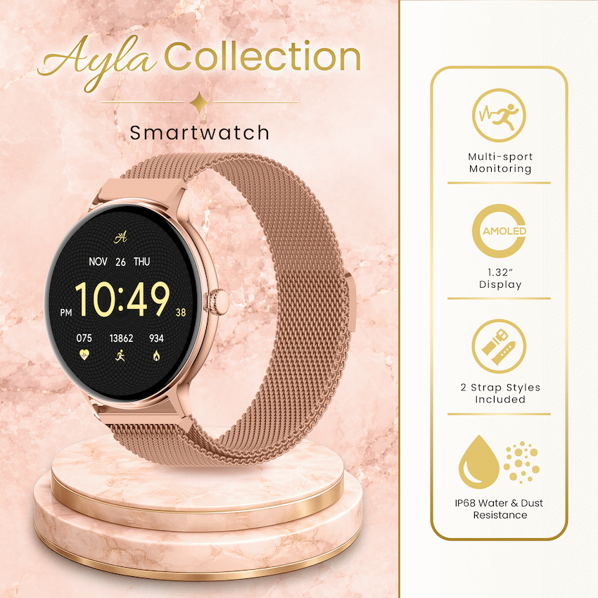 Volkano Ayla Collection Smartwatch with Extra Silicone Strap - Gold | VAC4-5105-GD