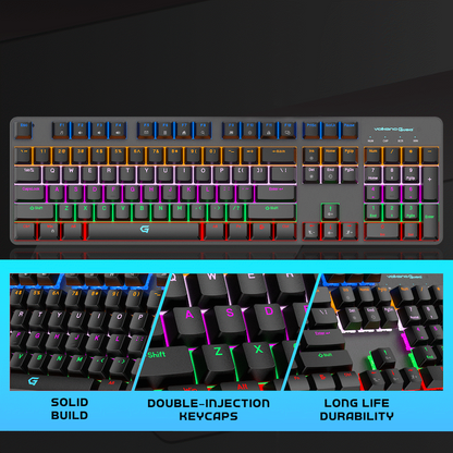 Volkano Gaming Phantom X1 Wired Mechanical keyboard with RGB lighting | VG-208-BK