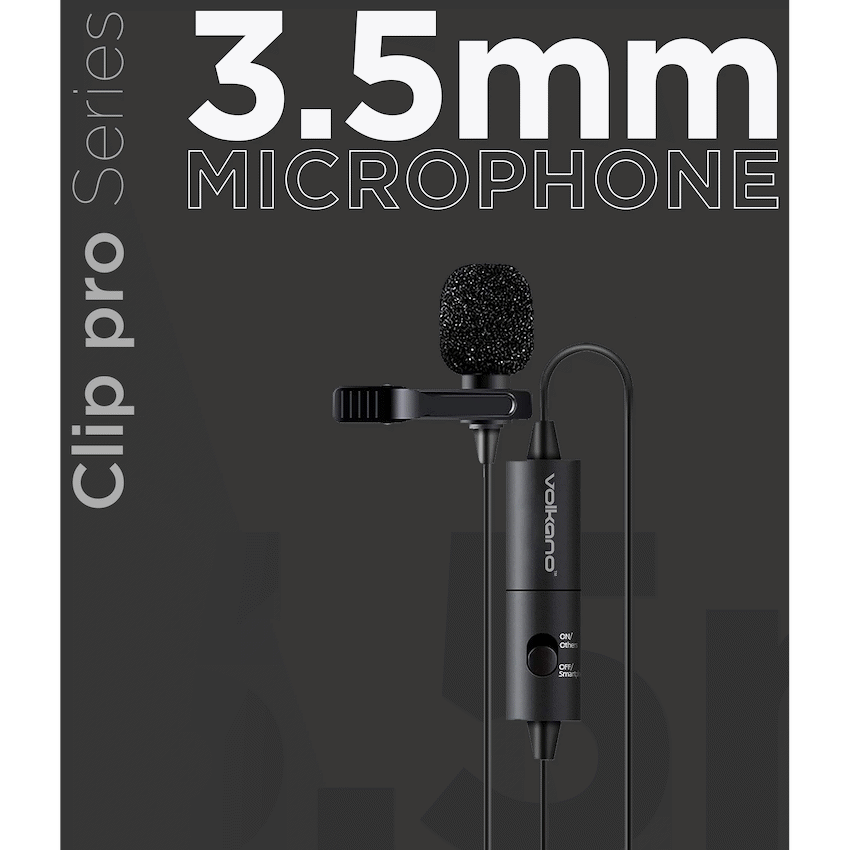 Volkano Clip Pro Series 3.5mm Microphone | VK-6508-BK