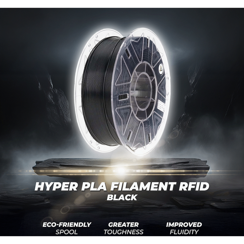Creality 1.75mm Hyper Series PLA RFID Filament - Black 1Kg | 3301010406