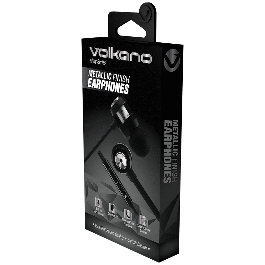 Volkano Alloy Series Metal Earphone - Silver | VK-1007-SL[V1]