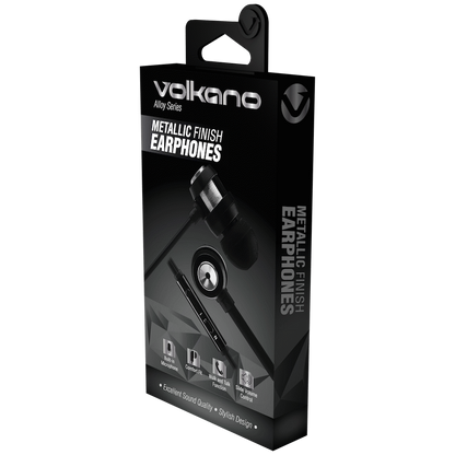 Volkano Alloy Series Metal Earphone - Silver | VK-1007-SL[V1]