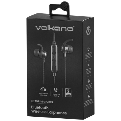 Volkano Titanium Sports Series Bluetooth Earphones | VK-1013-BK
