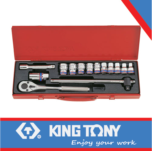 KING TONY SOCKET SET 1/2" 10 24MM 12P | 4012MR